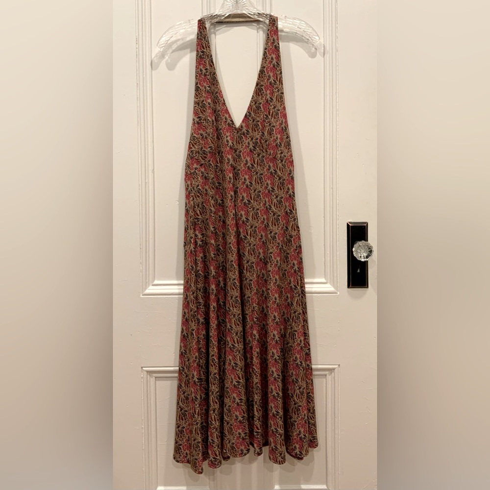 Vintage London Times Deep V Halter Swing Dress - Size 8